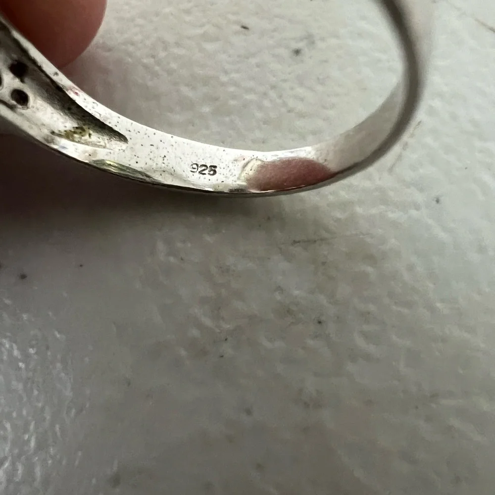 Sterling Silver Ring With Clean Stone .925 Signed NC Women Size 10 Oval - Picture 10 of 16